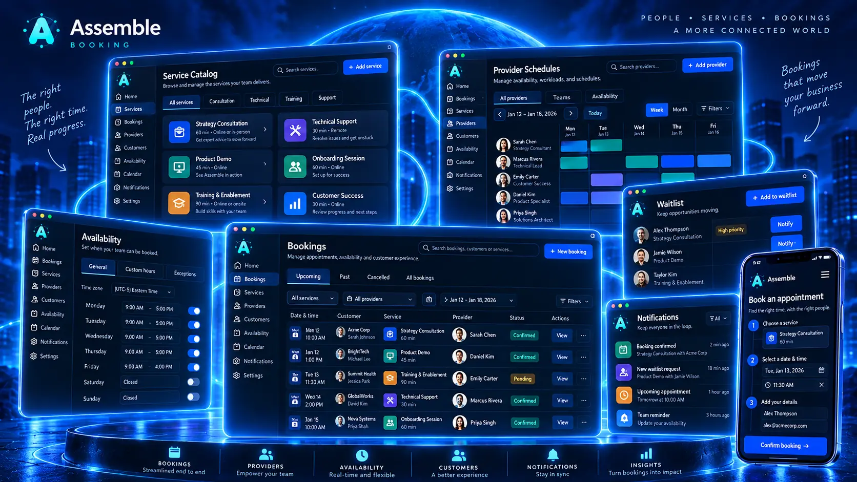 Assemble Booking product view